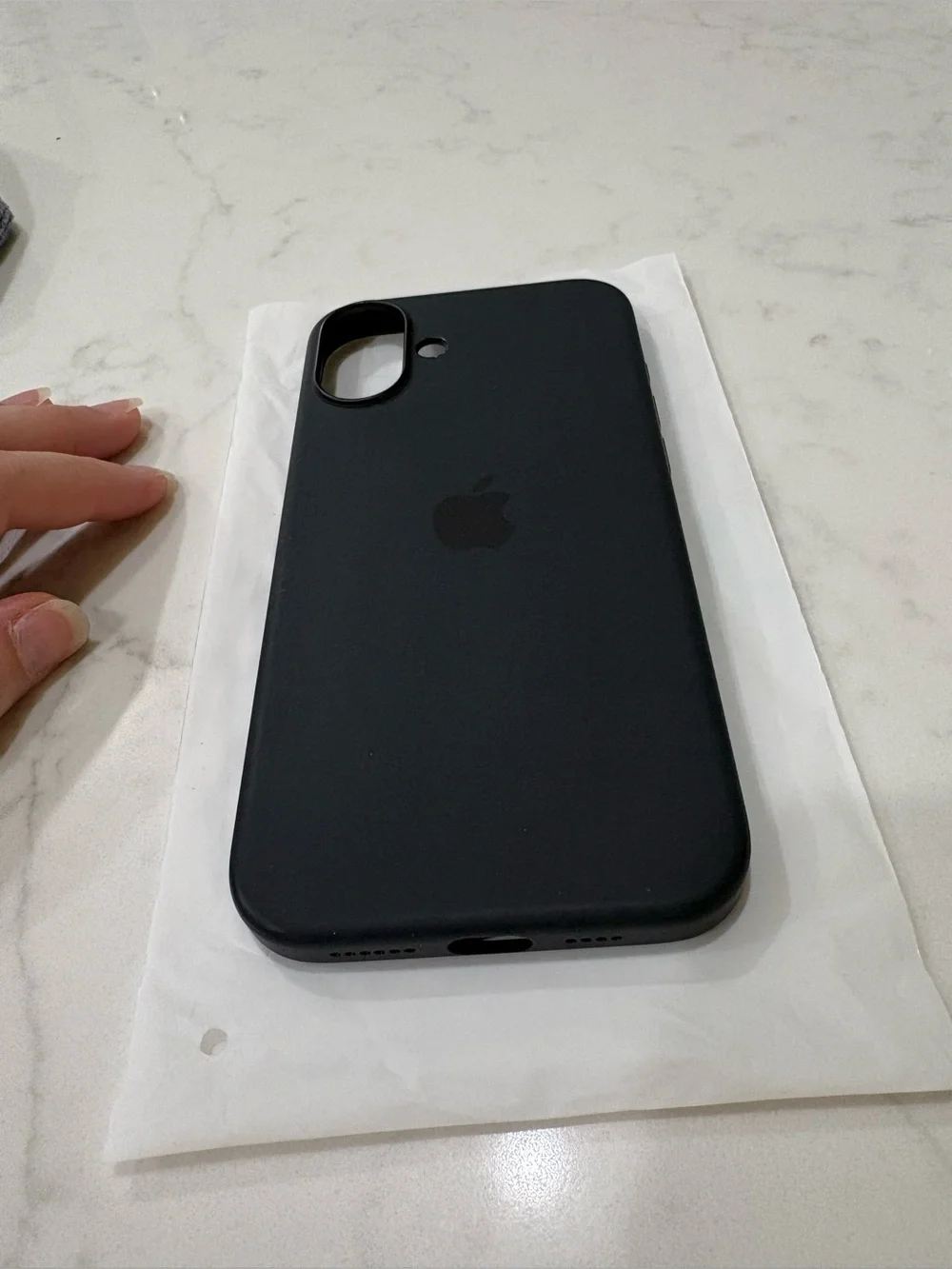 Apple Black Silicone iPhone Case- 16 plus